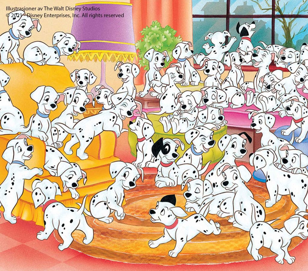 101 dalmatinere historien Disney-illustrasjon